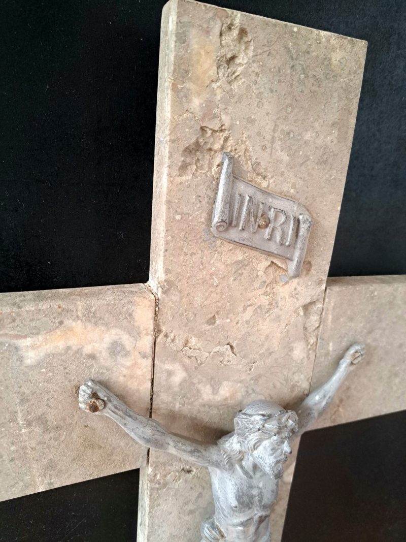 marble and metal crucifix