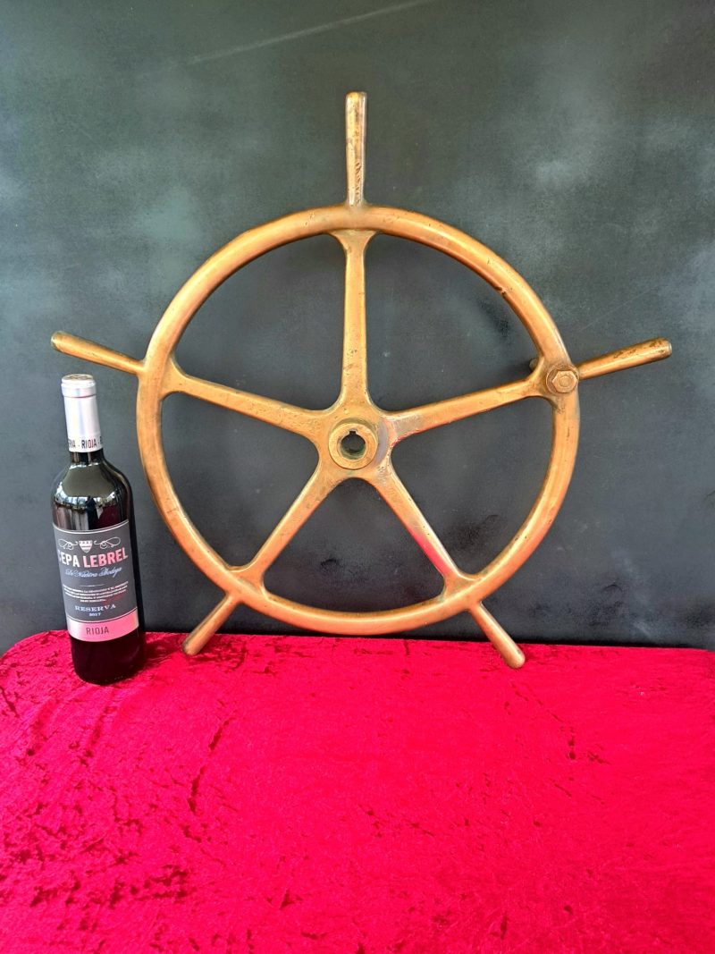 antique brass ships wheel