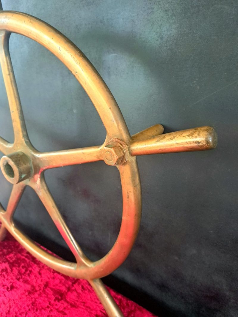 brass ships wheel side