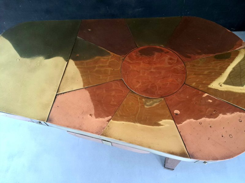 copper and brass vintage coffee side table (23)