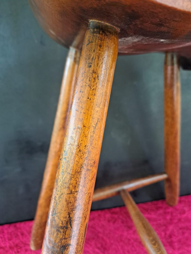 19th century walnut and ash cello stool (3)