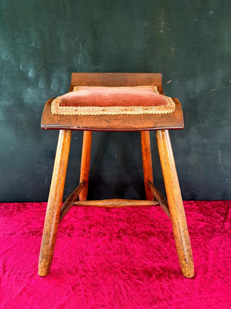 19th century walnut and ash cello stool (7)