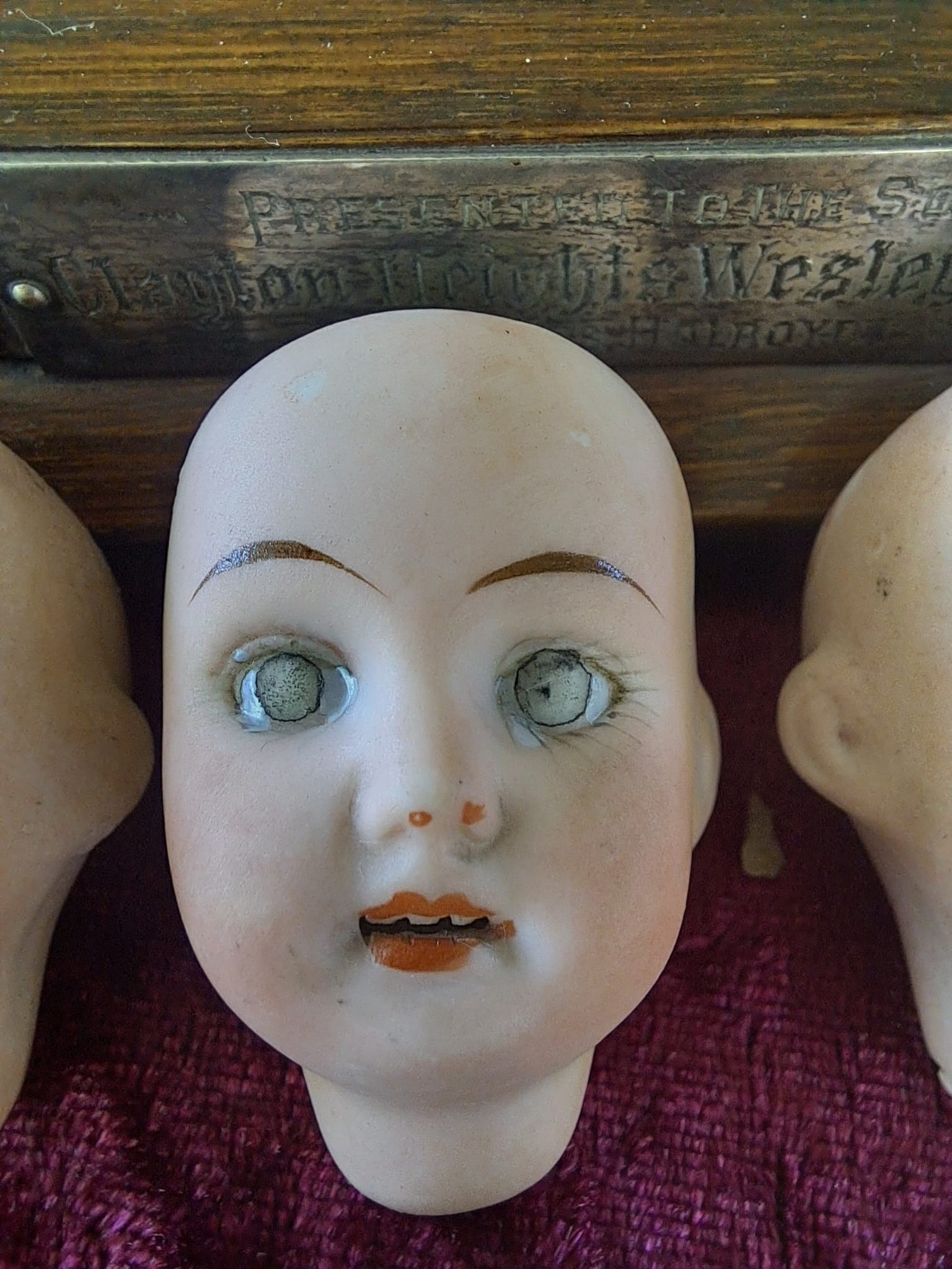 Five Miniature Vintage Dolls Heads (Porcelain and Terracotta) Norfolk Vintiques