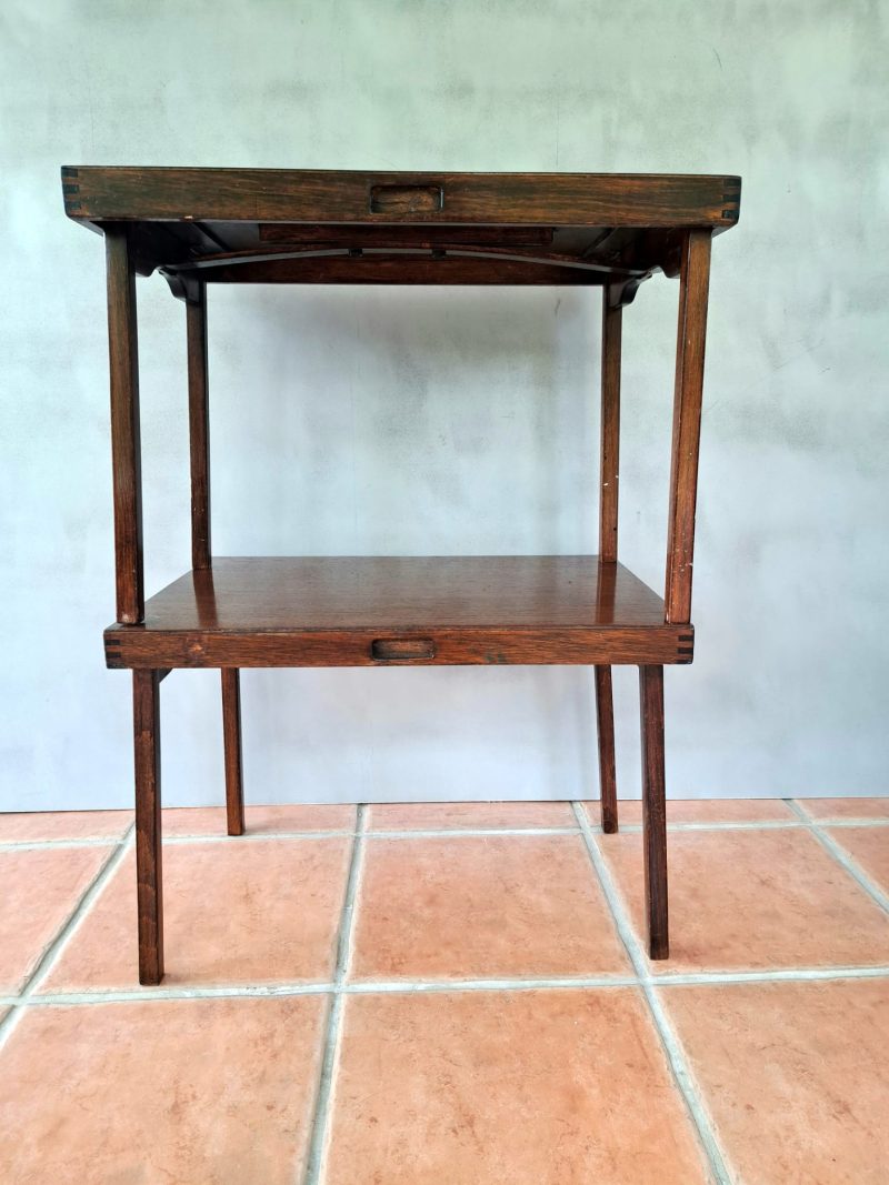 pair of vintage folding wooden side tables (6)