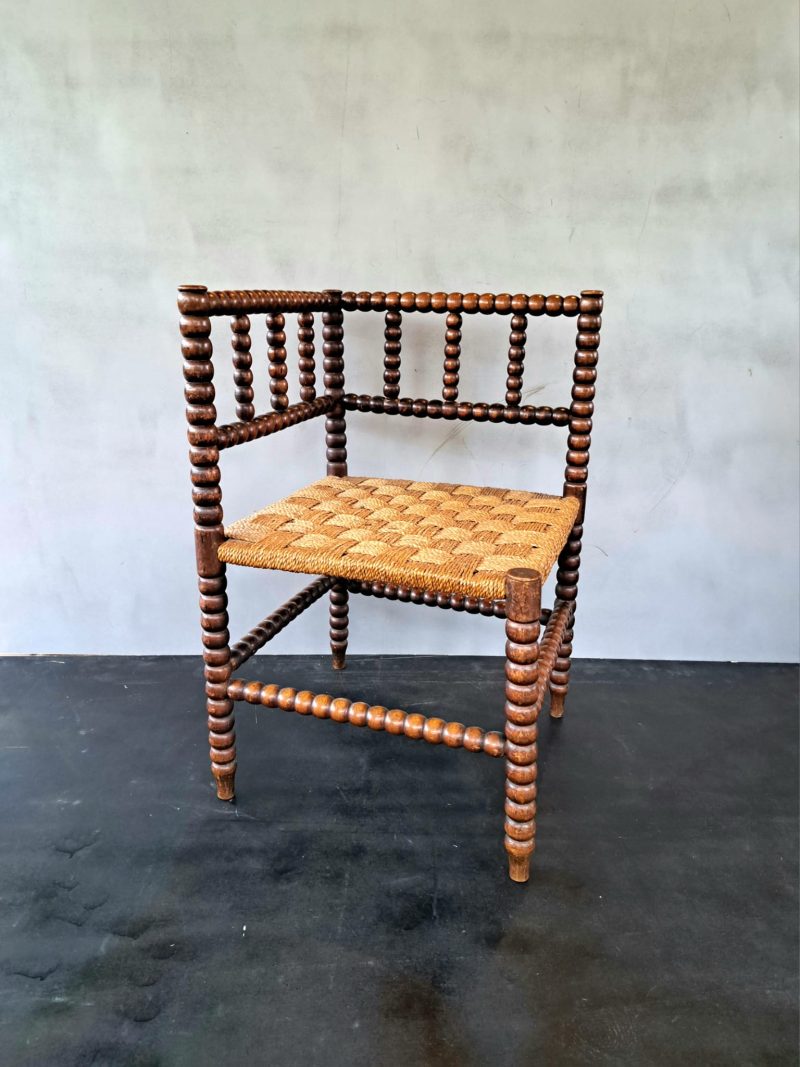 antique bobbin turned corner chair (17)