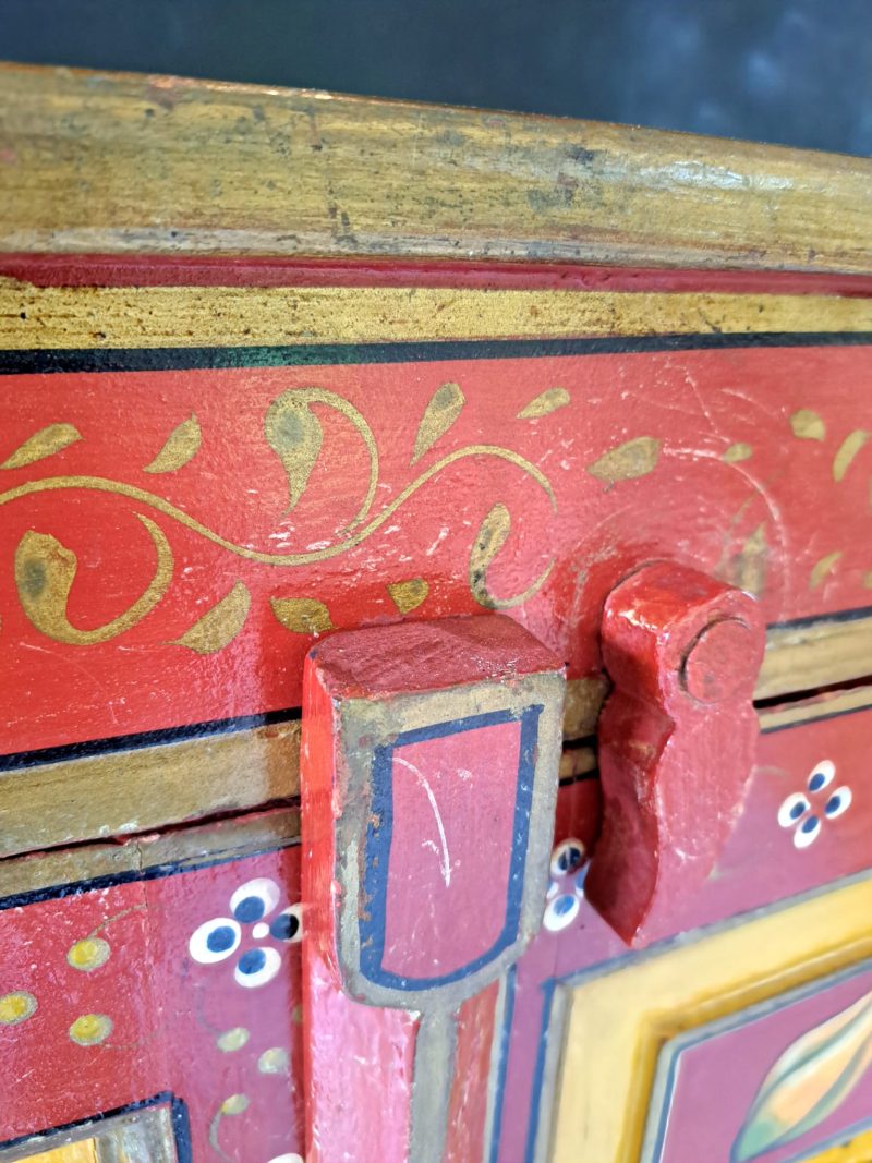 hand painted vintage corner cupboard (8)