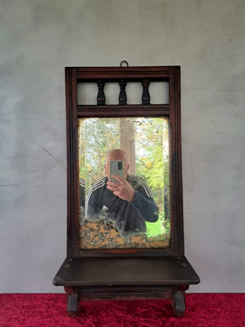 foxed victorian console wall mirror (15)