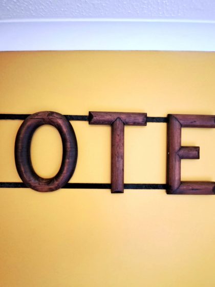 wood and iron hotel sign (4)