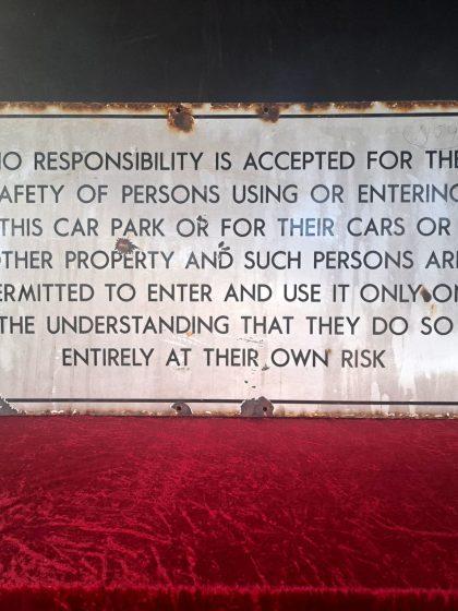 vintage enamel car park sign (6)