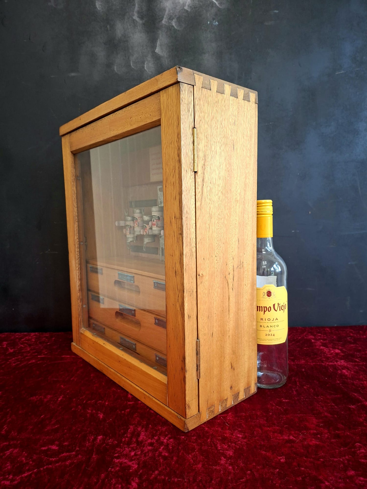 Vintage industrial three drawer fuse cabinet (5)