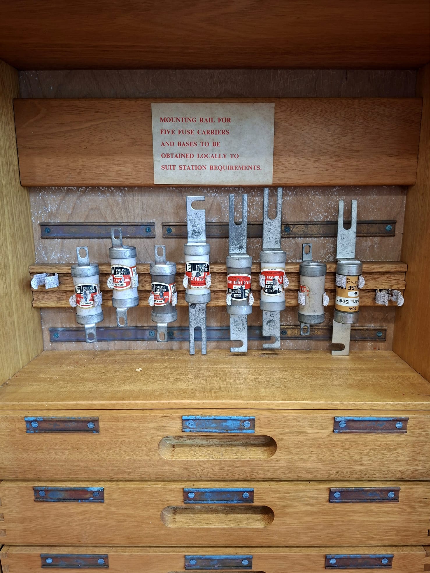 Vintage industrial three drawer fuse cabinet (7)