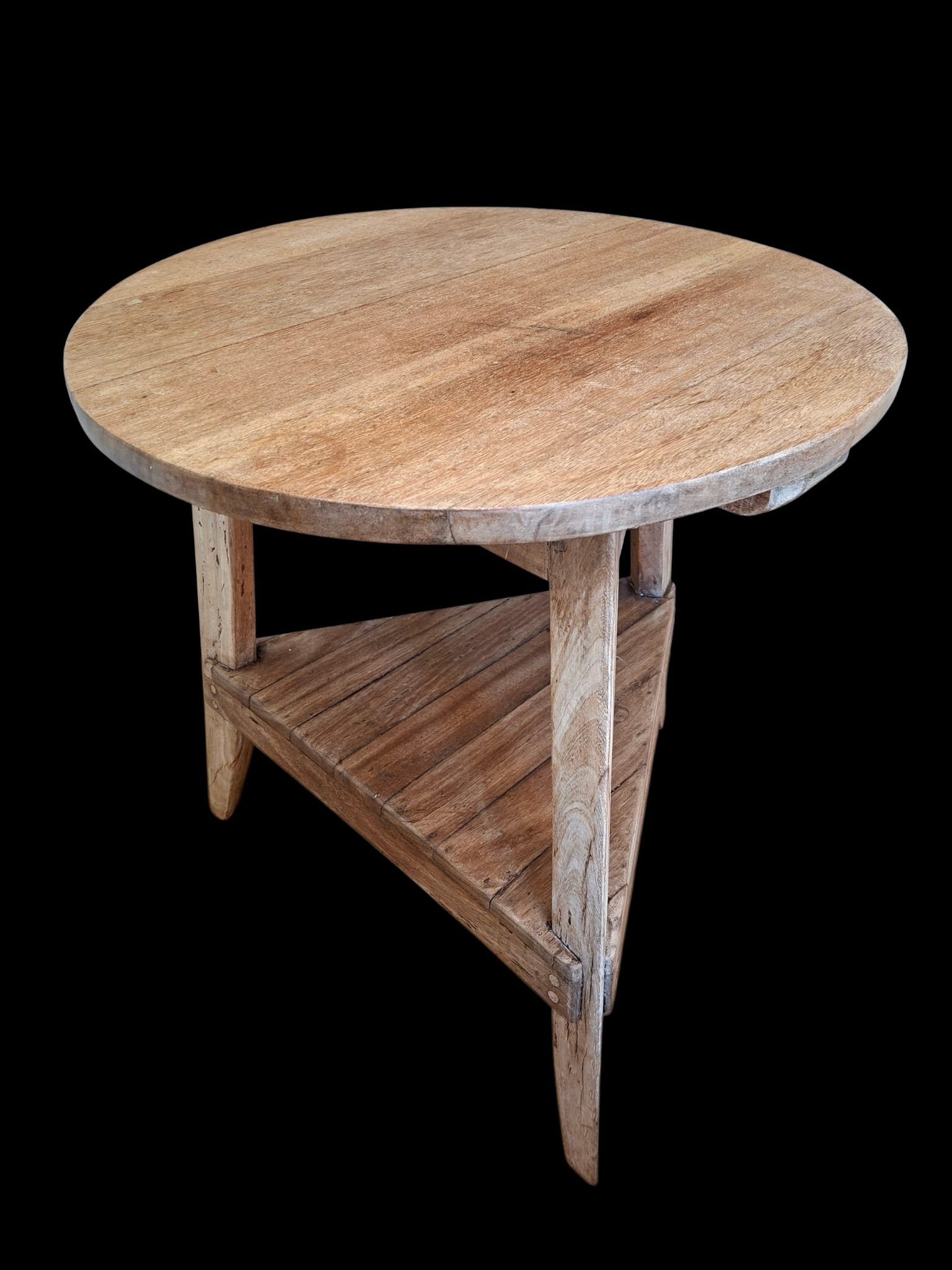 Teak Cricket Table with tier base (2)